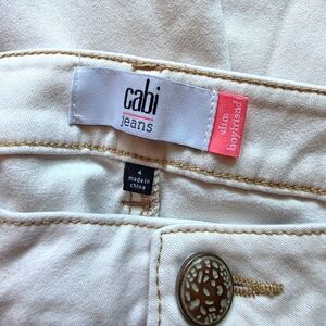 CAbi‎ Women's Cream Slim Boyfriend Style 5089 Jeans Sz. 4